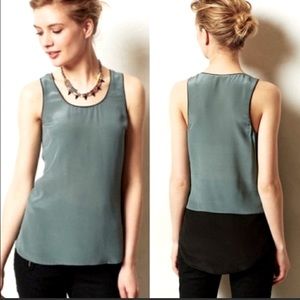 COPY - Anthropologie Maeve Green & Black SILK Tank